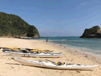 シーカヤックでしか行けない無人島。